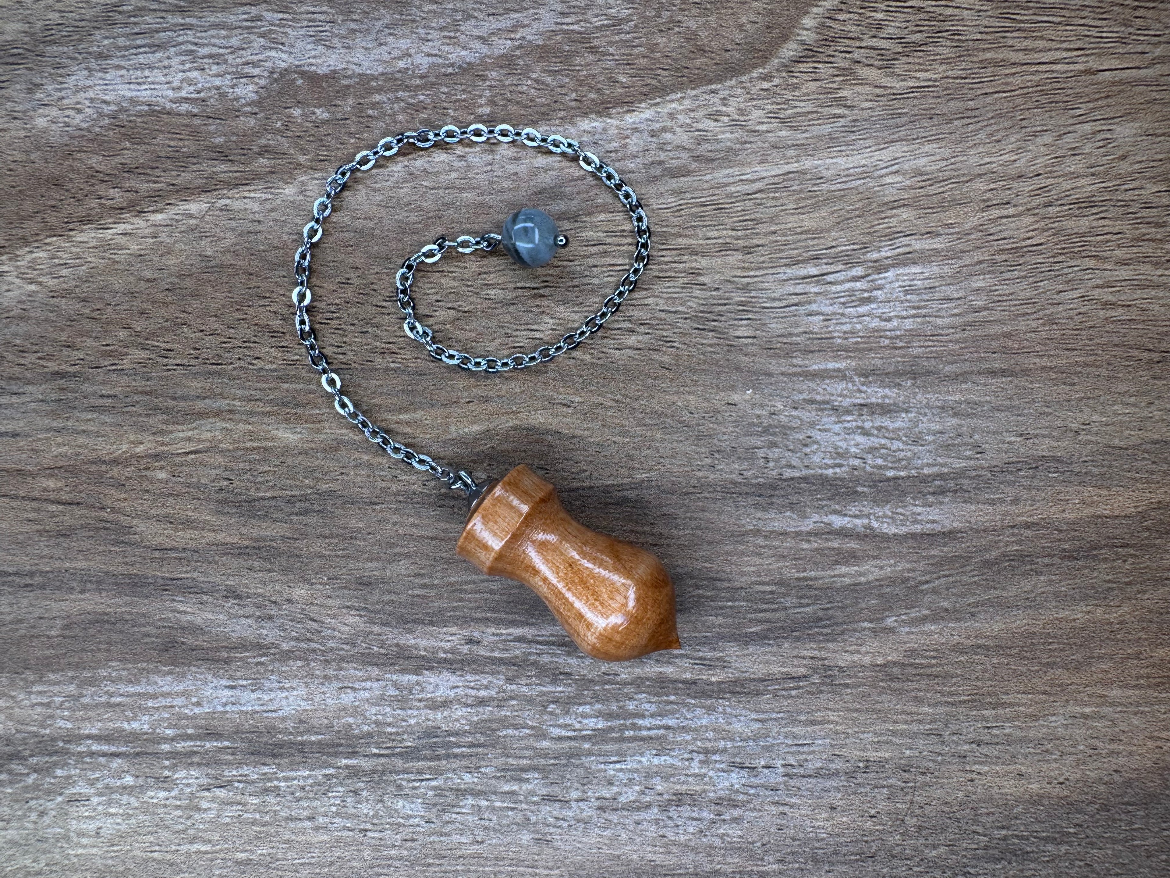 Alder Wood Pendulum with Labradorite