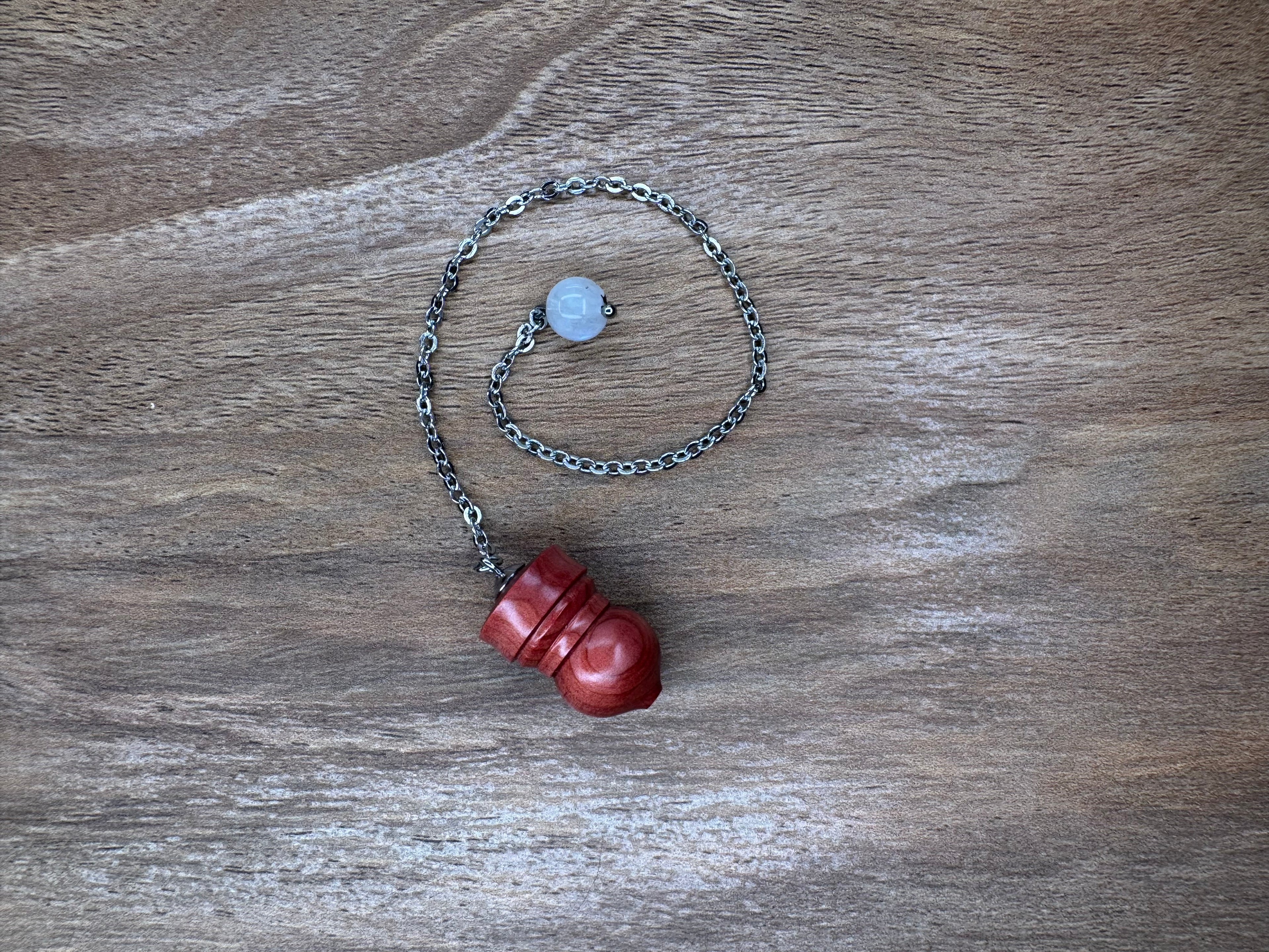 Red Cedar Pendulum Rainbow Moonstone