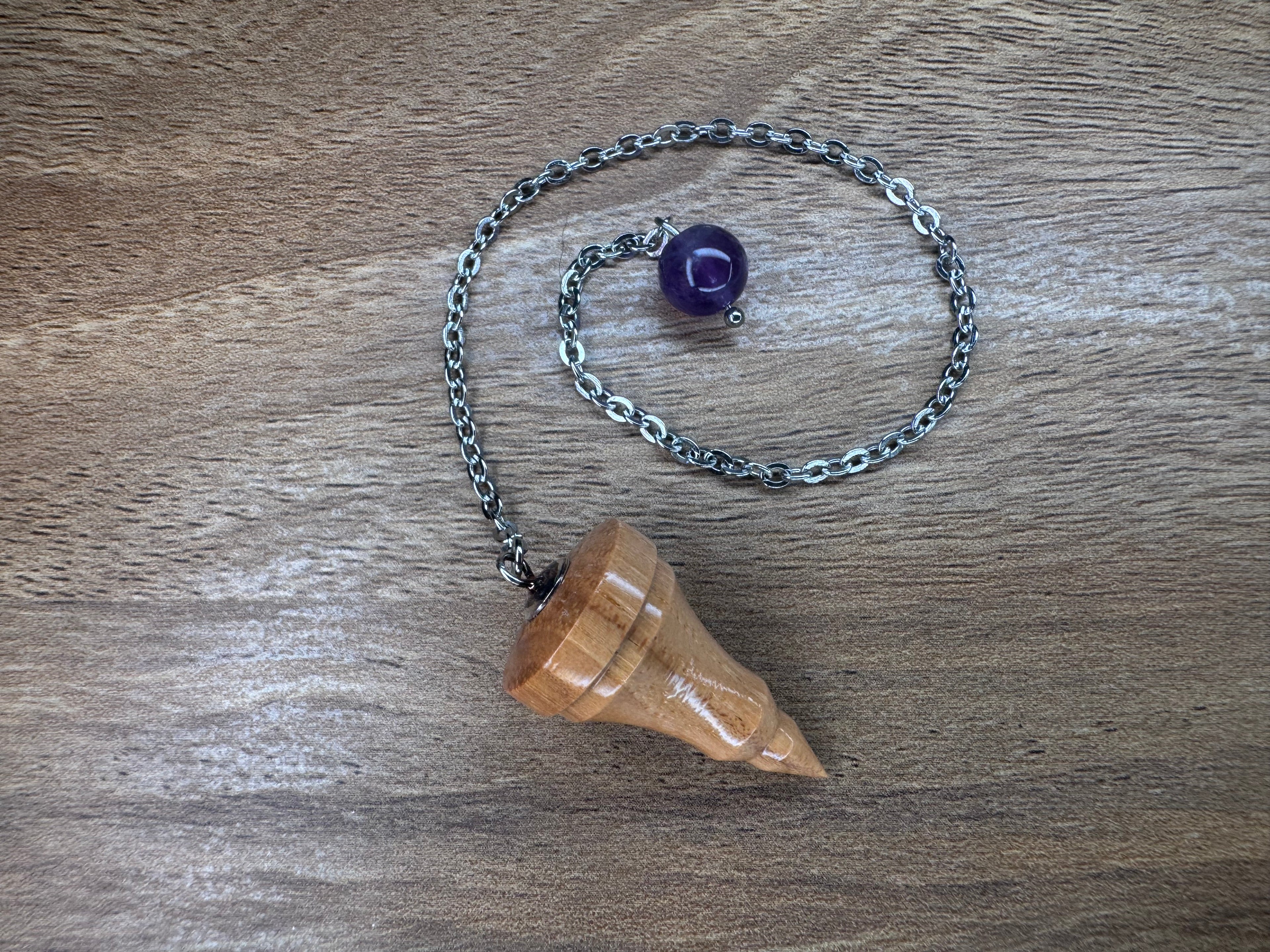 Hickory Pendulum with Amethyst